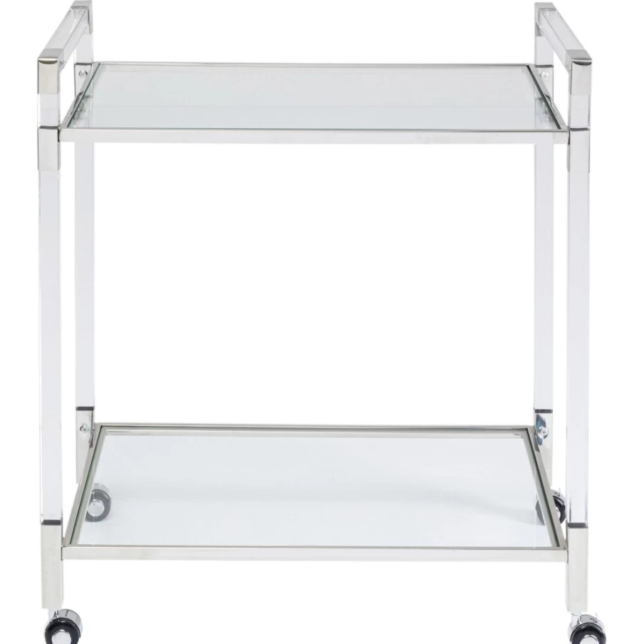 KARE Design Josy Silver Bar Cart - Modern Rolling Drink Trolley for Home Bar