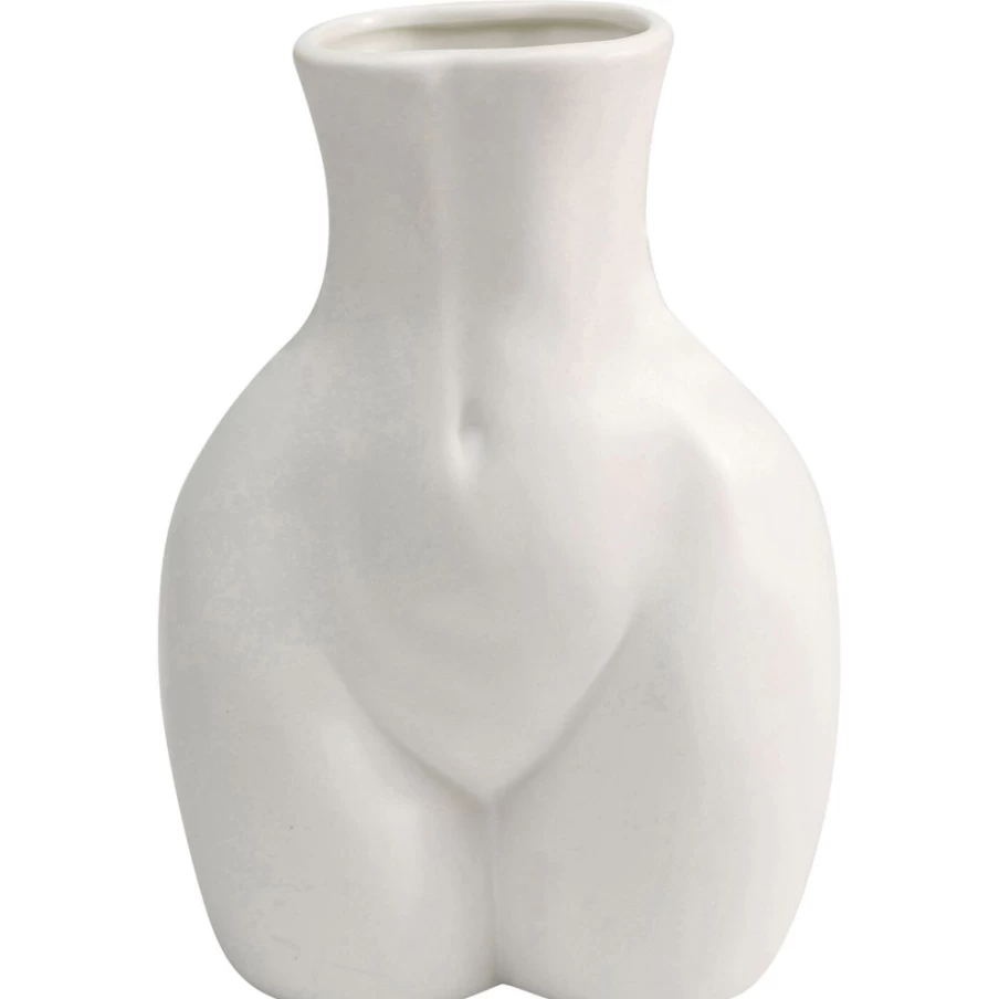 KARE Design Donna White Ceramic Vase - 22cm Modern Home Decor
