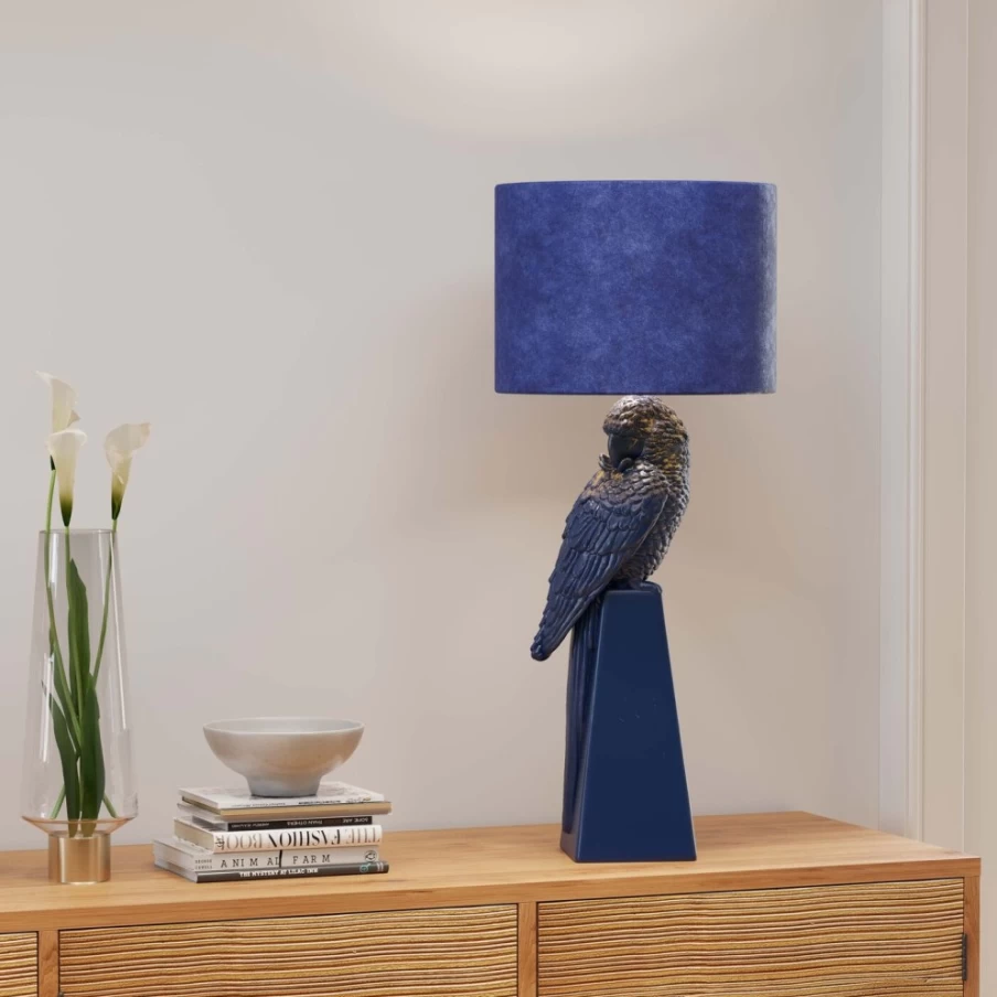 KARE Design Modern Blue Parrot Table Lamp - 84cm Height Decorative Lighting for Home & Office