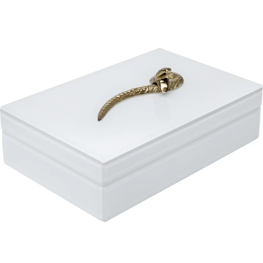 KARE Design White Box Snake Bite Decorative Storage Box 28x7cm Modern Home Decor
