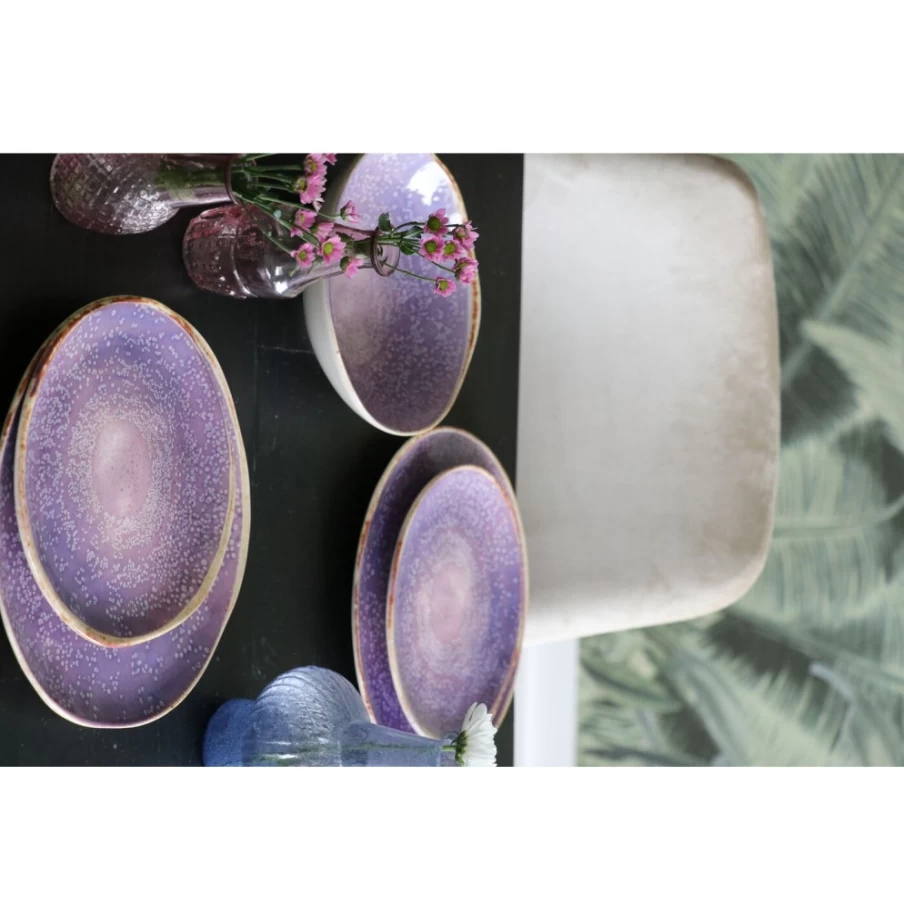 KARE Design Violet Floral Decorative Plate - Shirley Collection - 26cm Diameter