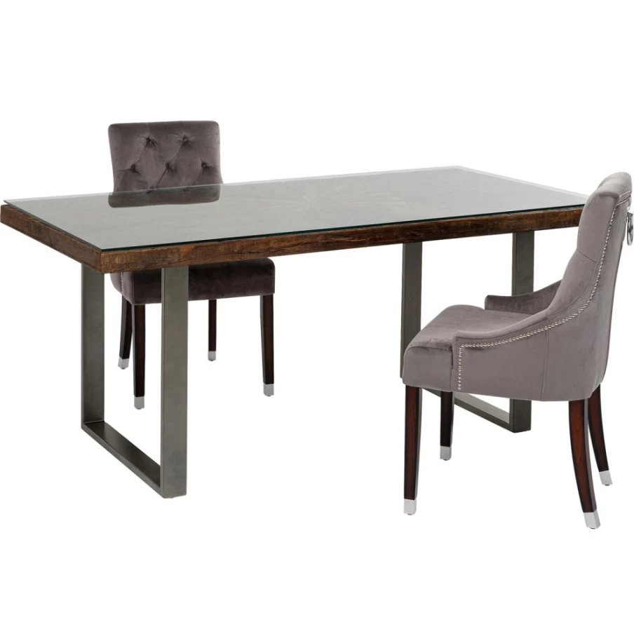 KARE Design Industrial Steel Dining Table Conley 180X90 Crude Metal Modern Kitchen Table