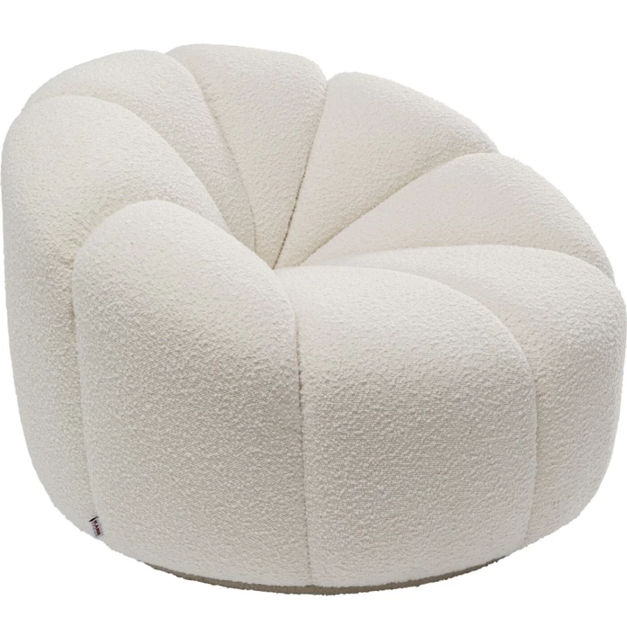 KARE Design Peppo Swivel Lounge Chair in White - Modern Rotating Armchair