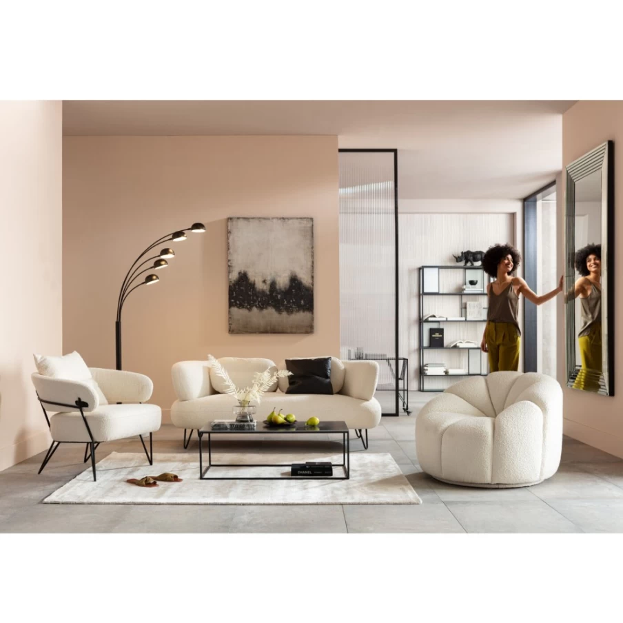 KARE Design Peppo Swivel Lounge Chair in White - Modern Rotating Armchair