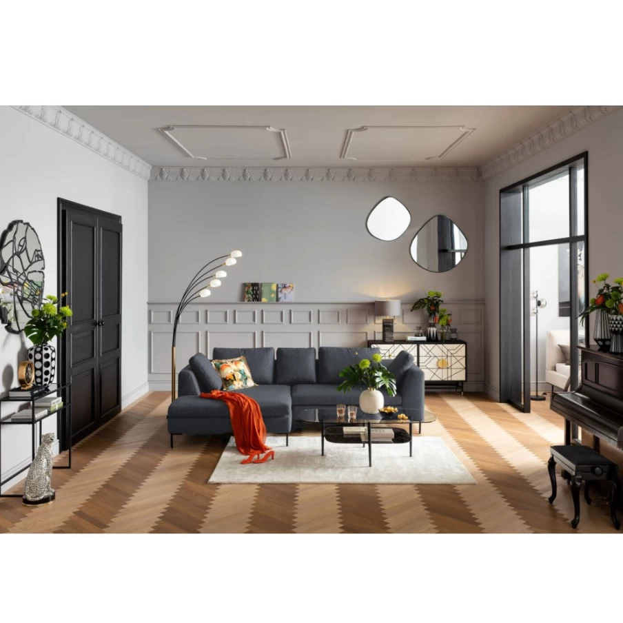 "KARE Design Gianni Dolce Dark Grey Left Corner Sofa – Modern L-Shaped Sectional for Living Room"