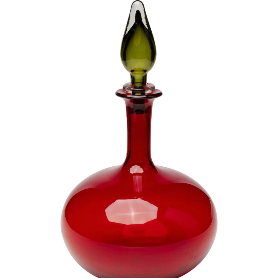 KARE Design Red Honeymoon Bottle with Lid - 33 oz Decorative Storage Container