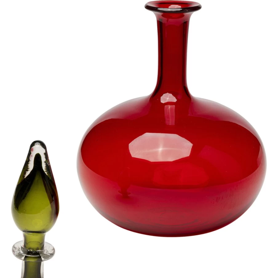 KARE Design Red Honeymoon Bottle with Lid - 33 oz Decorative Storage Container