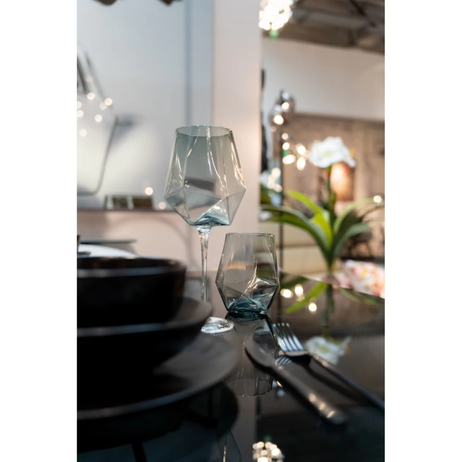 KARE Design Diamond Smoke Wine Glasses - Elegant Crystal Clear Drinking Glasses for Champagne and Cocktails