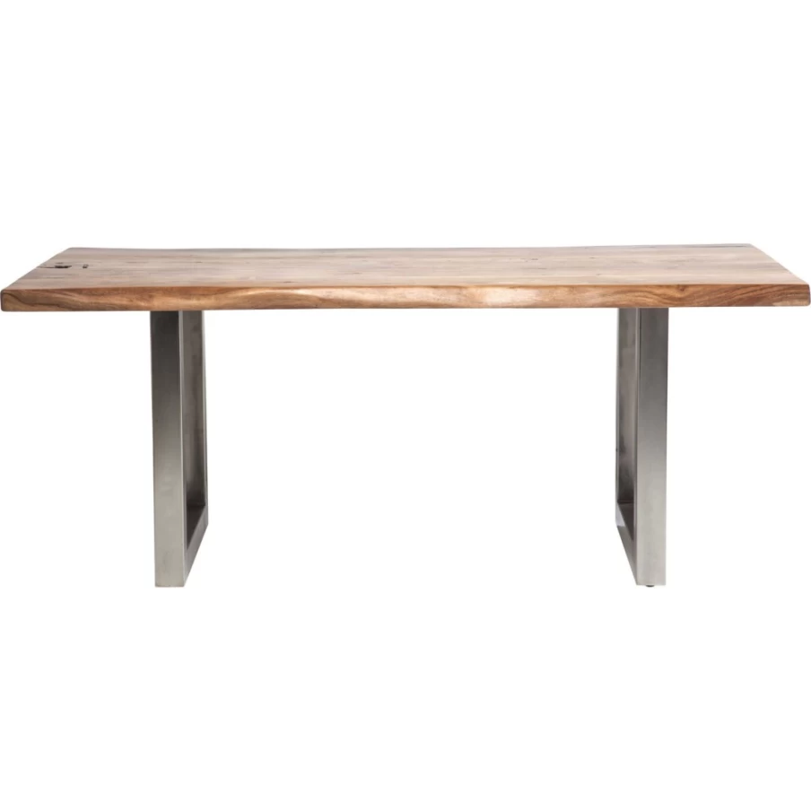 KARE Design Modern Wooden Dining Table 195x100cm Natural Finish 5cm Thick