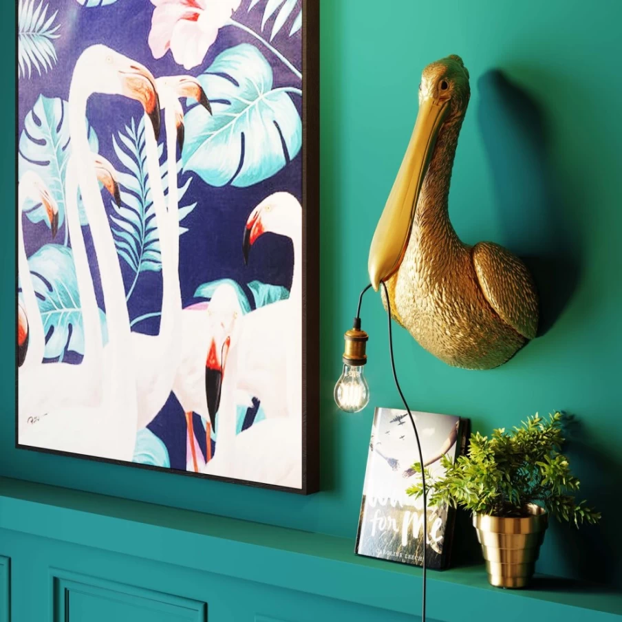 KARE Design Modern Gold Spoonbill Animal Wall Lamp - 29x62cm Elegant Decorative Lighting
