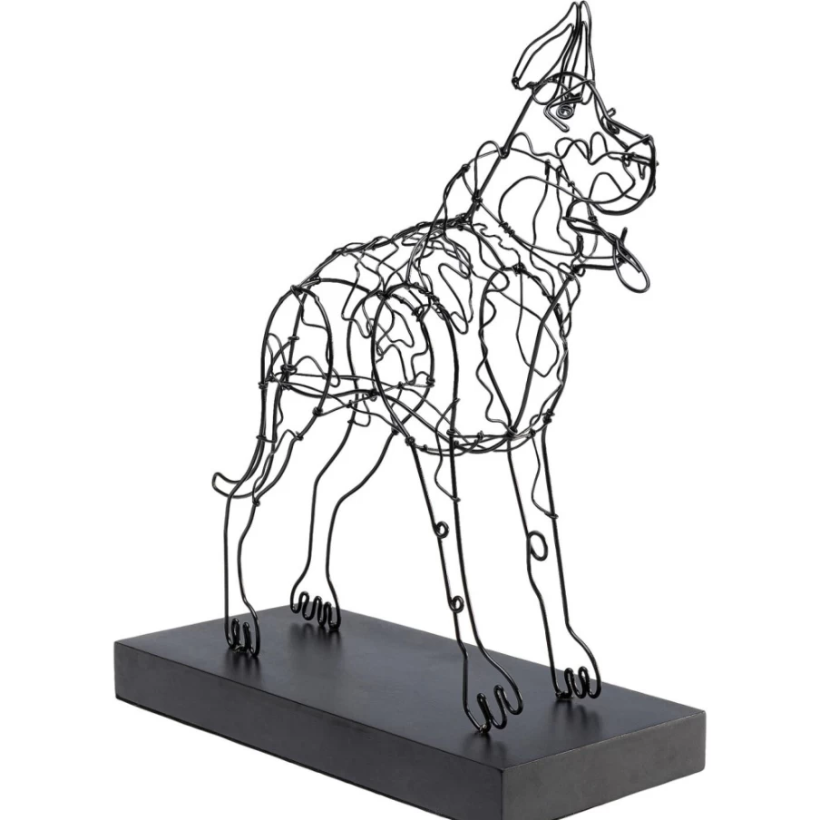 KARE Design Modern Deco Object Wire Attack Dog Sculpture 36cm for Home Decor