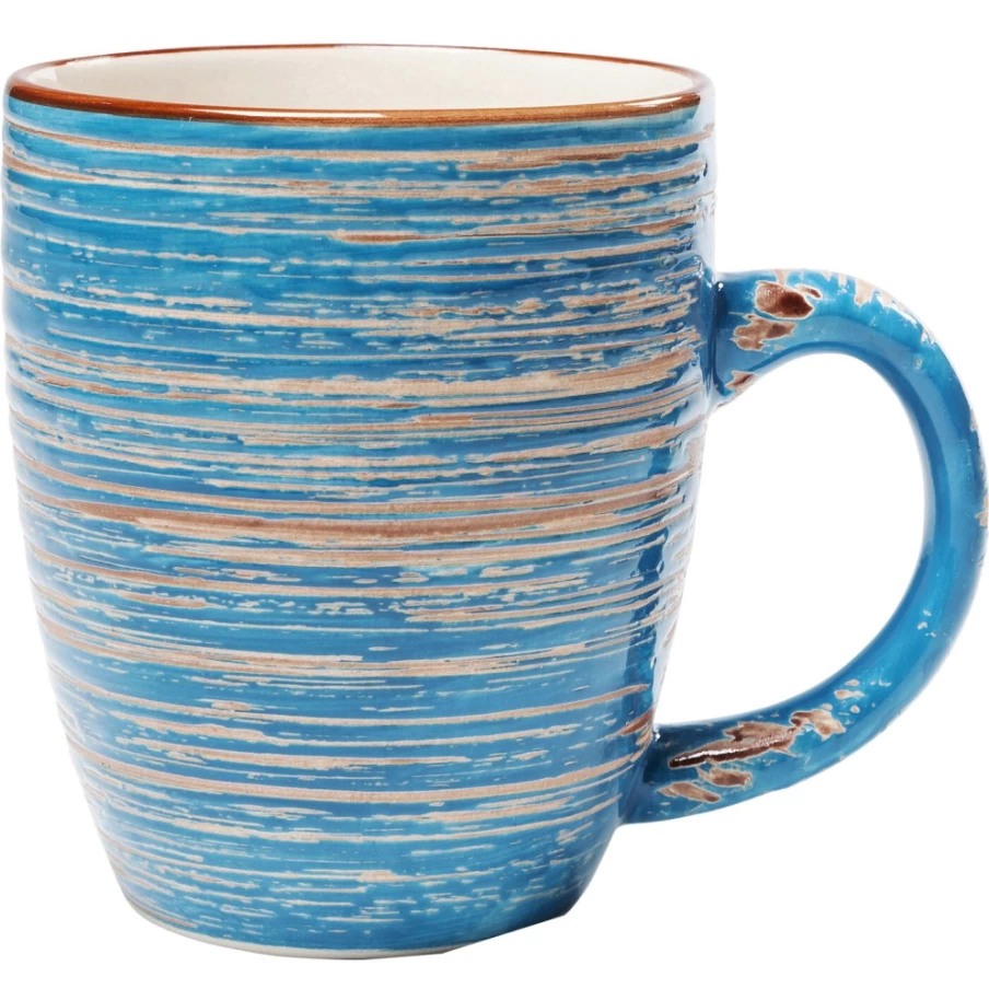 KARE Design Modern Blue Swirl Ceramic Cup - Handcrafted Artisanal Coffee Mug for Home & Kitchen Decor