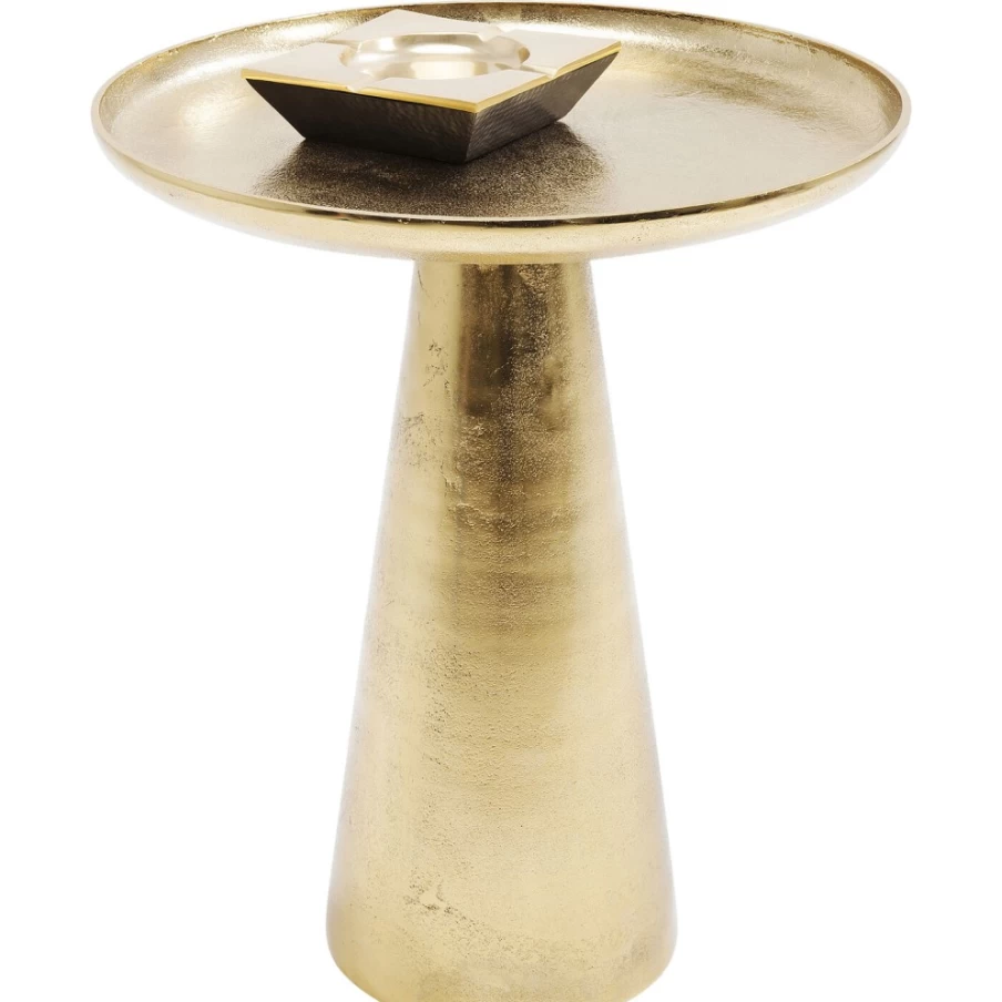 KARE Design Brass Side Table Plateau Uno - 45cm Modern Accent Table for Living Room