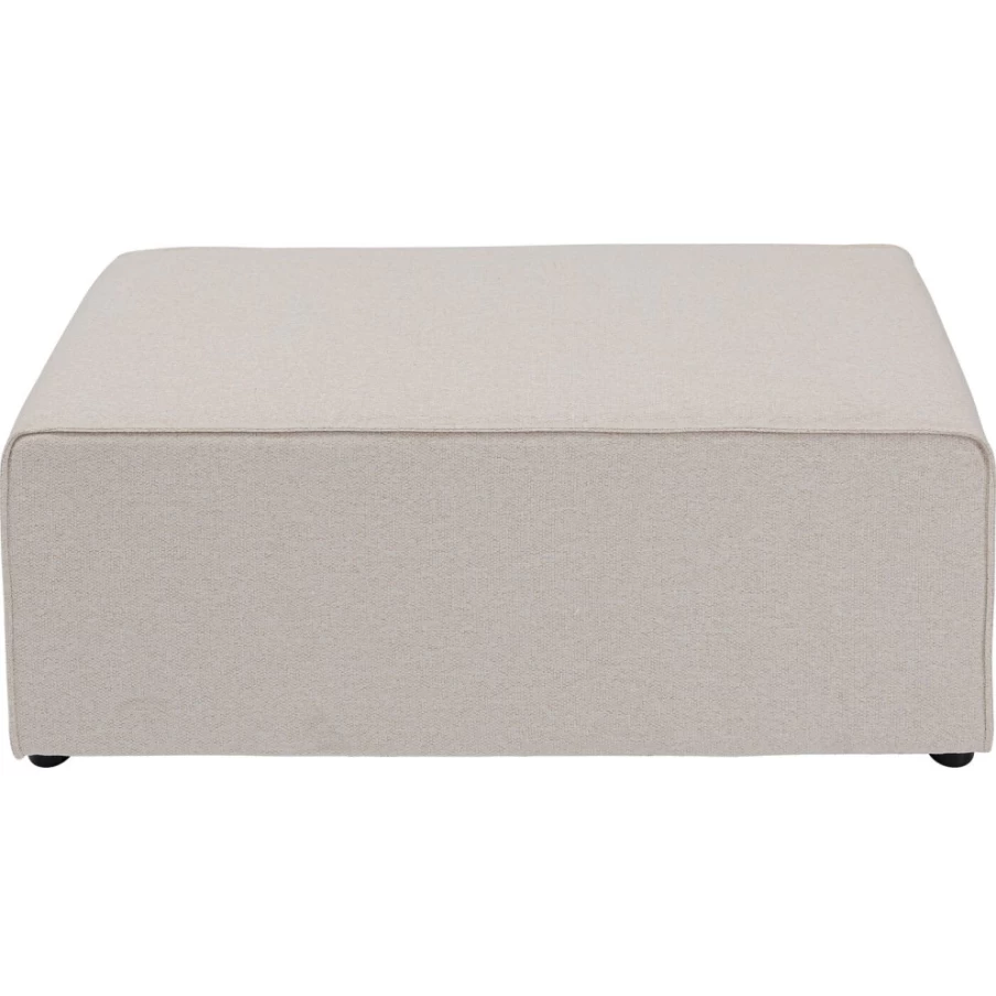 KARE Design Infinity Pouff Cream Fabric Ottoman 50x100cm Modern Footstool Storage Bench
