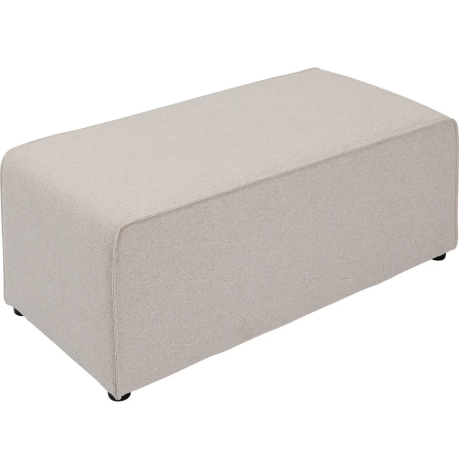 KARE Design Infinity Pouff Cream Fabric Ottoman 50x100cm Modern Footstool Storage Bench