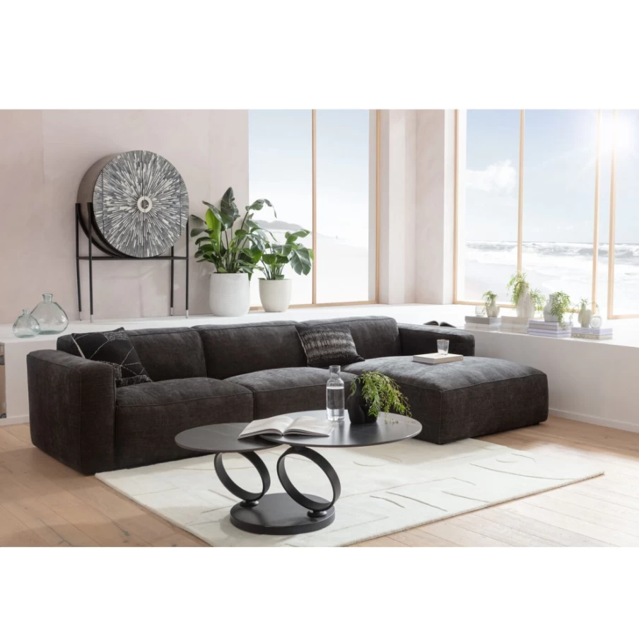 "KARE Design Henry Grey Right Corner Sofa 335x170cm Modern L-Shaped Sectional Couch"