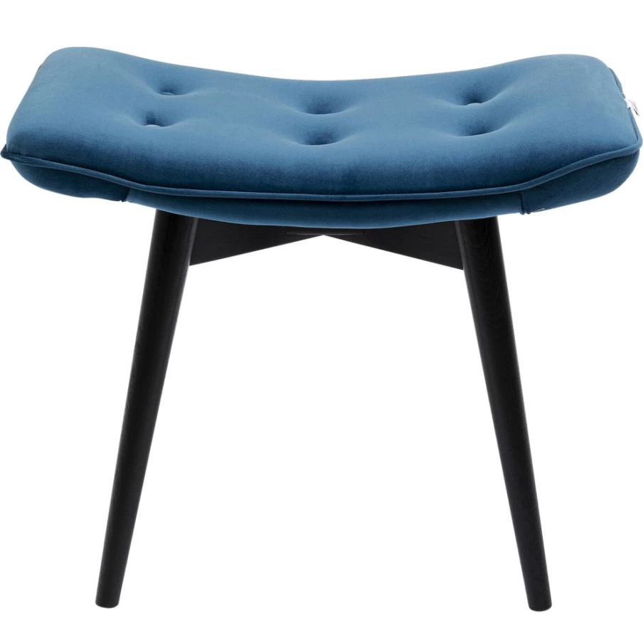 KARE Design Vicky Velvet Bar Stool - Bluegreen Velvet Upholstery, 59cm Height, 37cm Width, Modern Black Frame