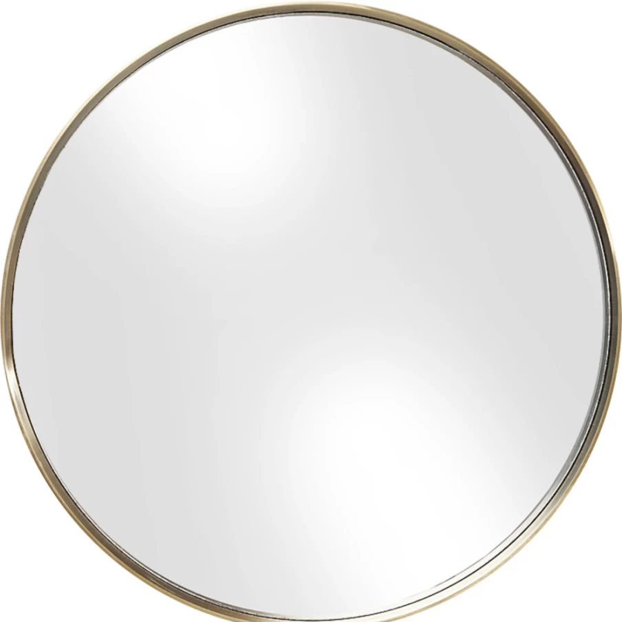 KARE Design Modern Brass Mirror with Curved Frame - 60cm Round Decorative Wall Mirror