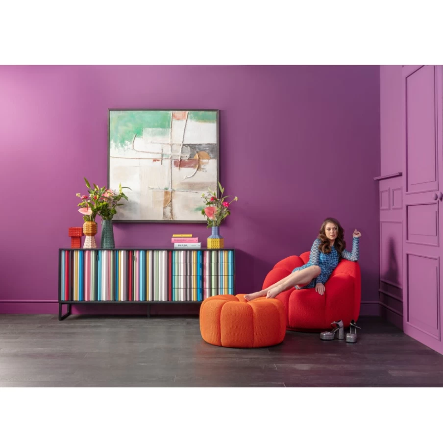 KARE Design Modern Sideboard with Concertina Doors 186x74cm Colored Storage Cabinet