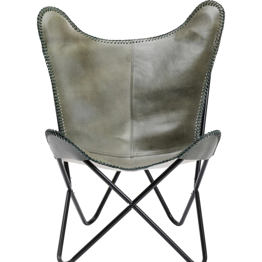 "KARE Design California Leather Armchair in Khaki – Premium Lounge Chair"