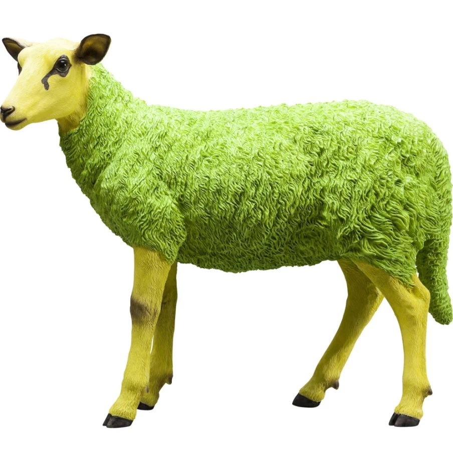 KARE Design Modern Green Sheep Sculpture - Handmade Deco Figurine for Home Decor