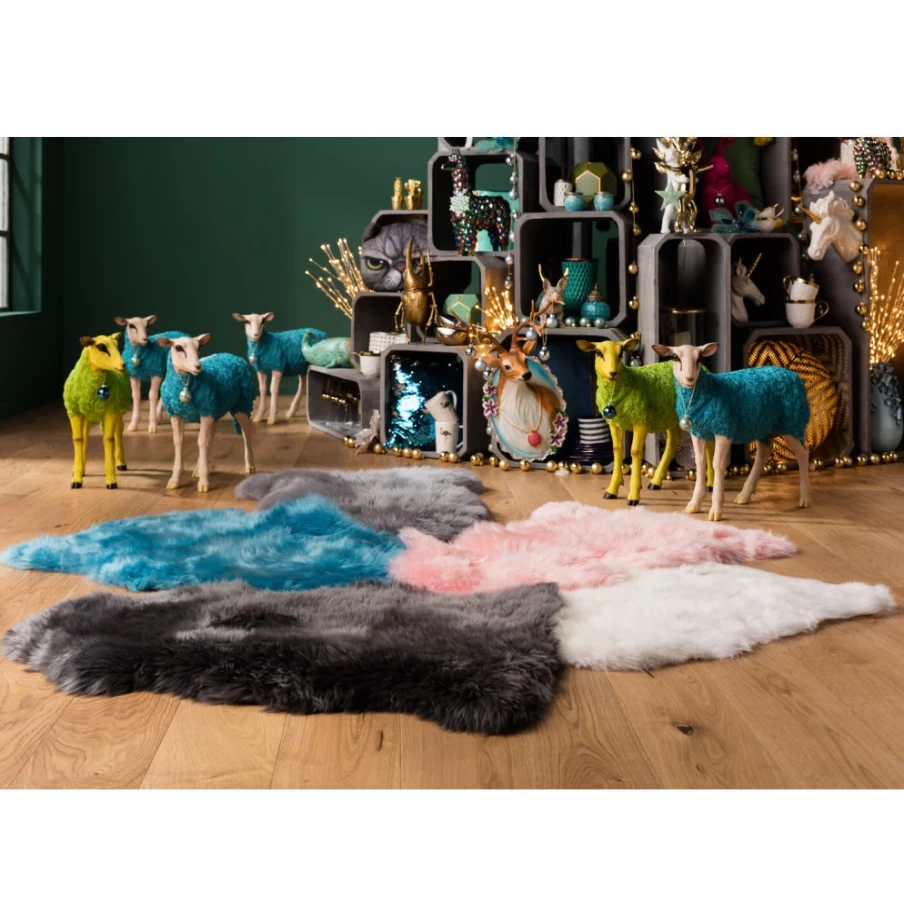 KARE Design Modern Green Sheep Sculpture - Handmade Deco Figurine for Home Decor