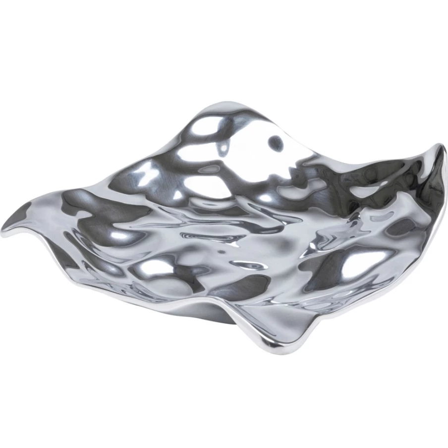 KARE Design Modern Jade & Silver Decorative Bowl - 31x29cm Handcrafted Deco Bowl for Stylish Home Decor