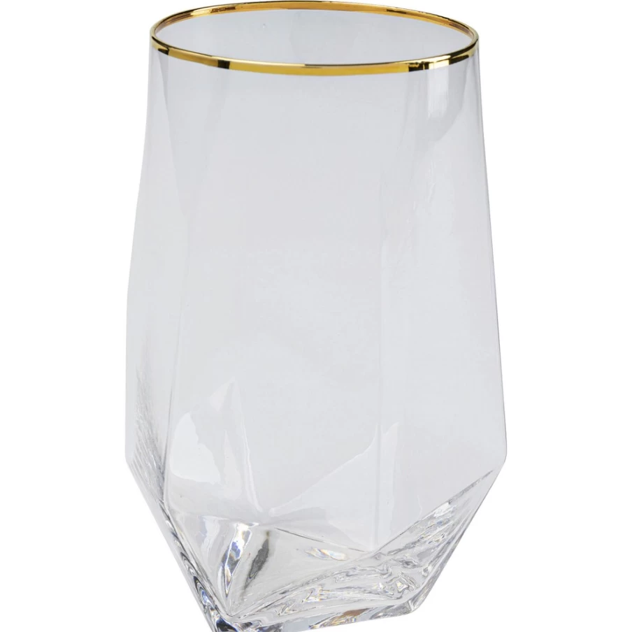 KARE Design Diamond-Studded Gold Rim Tumbler - Elegant Glamorous Drinking Glass
