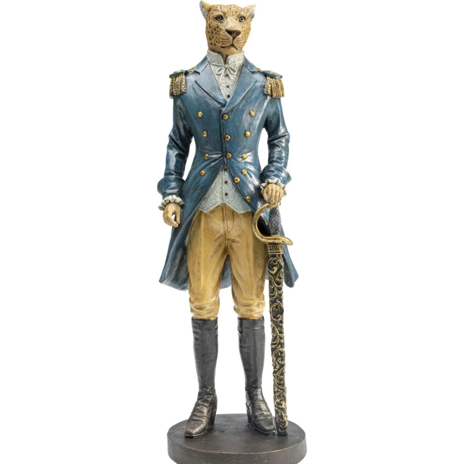 KARE Design Modern Sir Leopard Animal Statue - 43Cm Tall Decorative Figurine for Home & Office