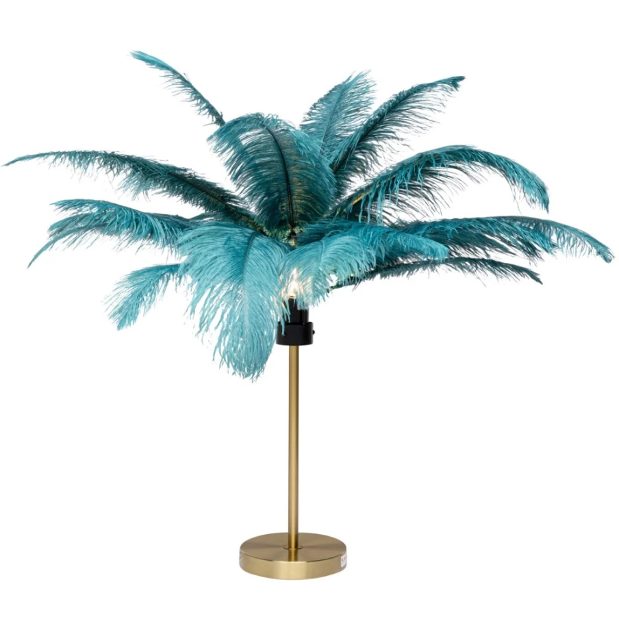 KARE Design Modern Feather Table Lamp in Palm Green - 60cm Height Stylish Lighting