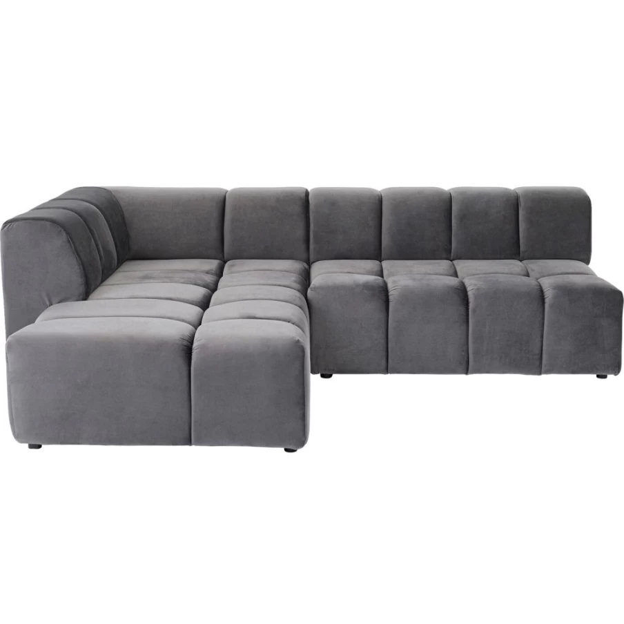 "KARE Design Belami Velvet Grey Left Corner Sofa – Modern Luxury Left-Sectional Sofa"
