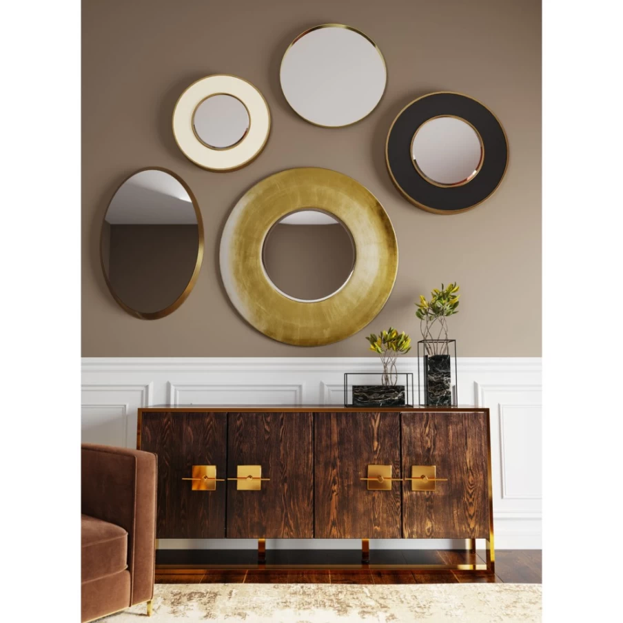 KARE Design Modern Oval Gold Wall Mirror - Jetset Style 94x64cm Decorative Home Decor