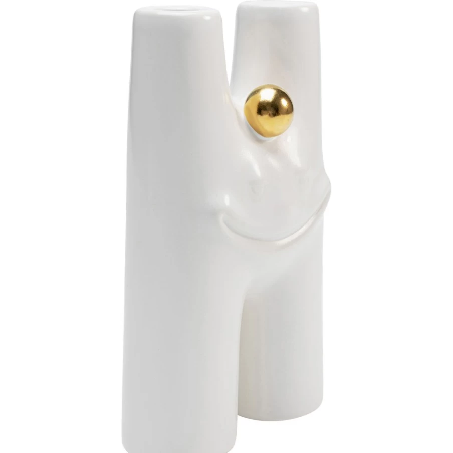 "KARE Design Funny Teeth White Ceramic Vase - 16cm Unique Home Decor"