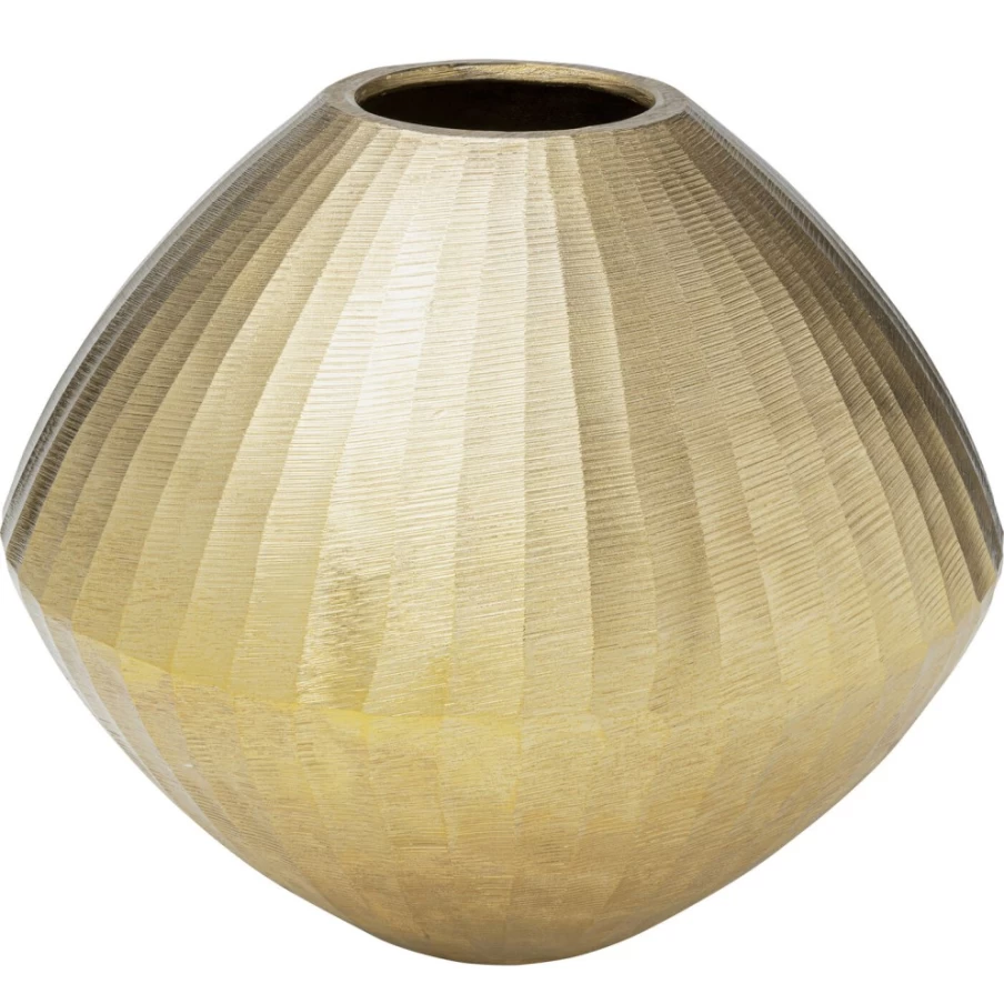 KARE Design Deco Vase Sacramento - Handcrafted Carving Champagner Gold 30cm Modern Home Decor