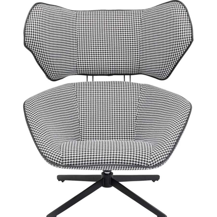 "KARE Design Toledo Swivel Armchair in Black and White – Modern Rotating Lounge Chair"