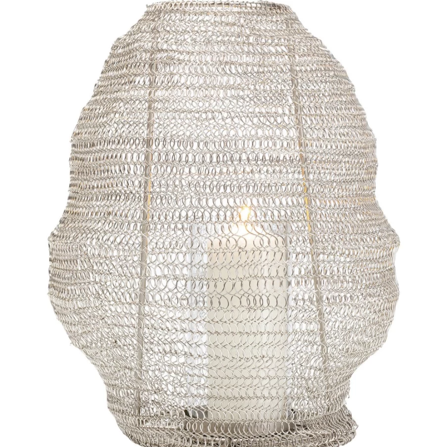 KARE Design Modern Silver Mesh Lantern - 30cm Diameter Decorative Hanging Light
