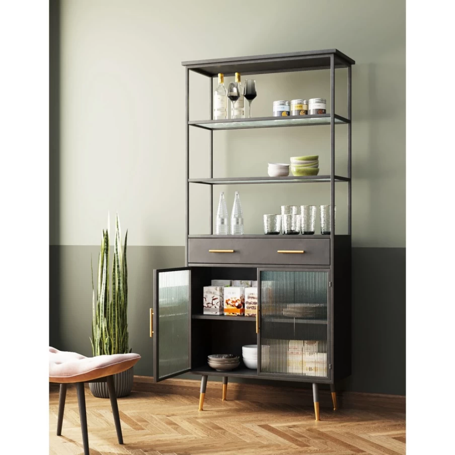 KARE Design Modern Shelf La Gomera 92x200cm - Stylish Wooden Wall Shelf for Home Decor