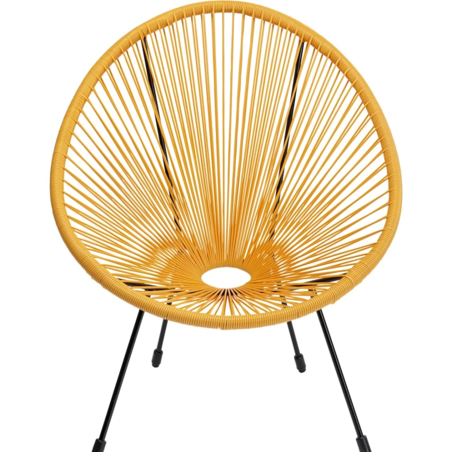 "KARE Design Acapulco Yellow Armchair – Modern Lounge Chair for Indoor & Outdoor Use"