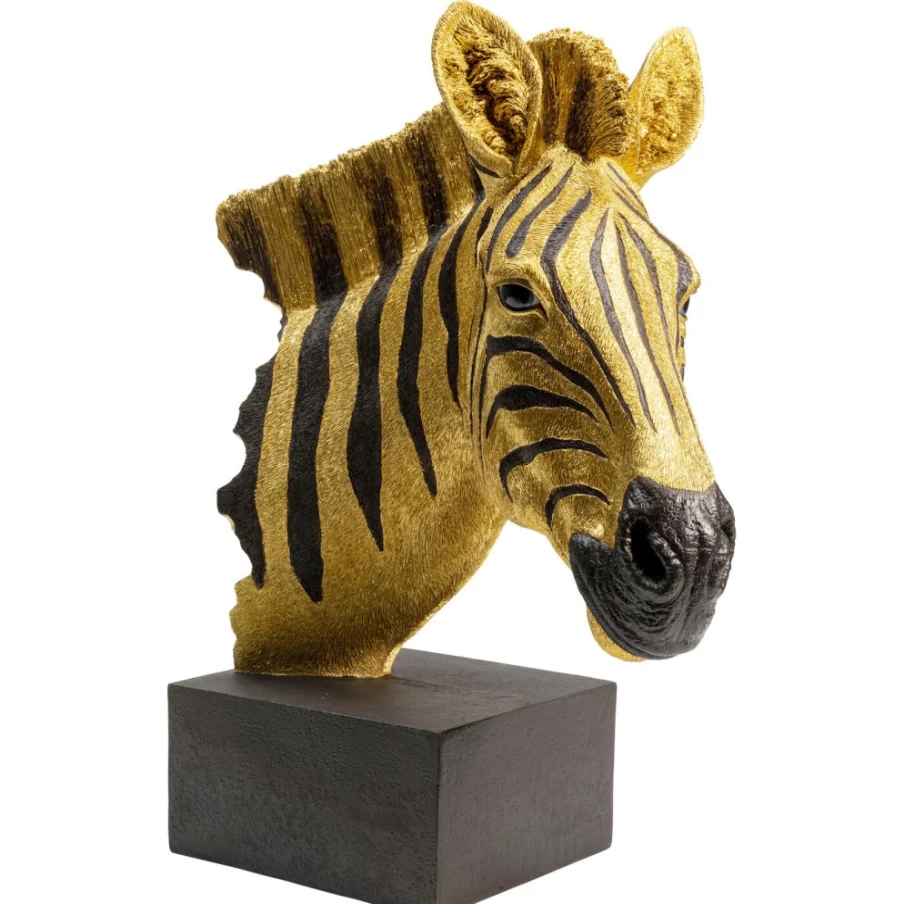 KARE Design Modern Gold Zebra Decor Object 35cm for Home and Office Decoration