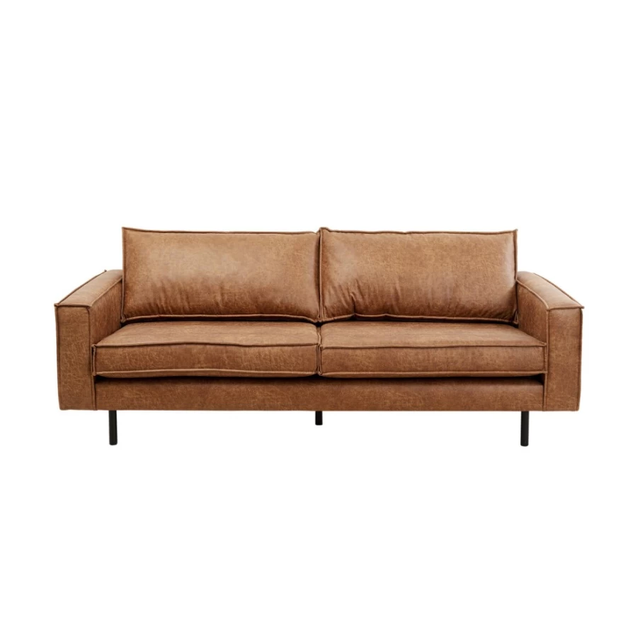 "KARE Design Neo Modern 2-Seater Sofa in Tobacco Brown – Contemporary Leather Loveseat"