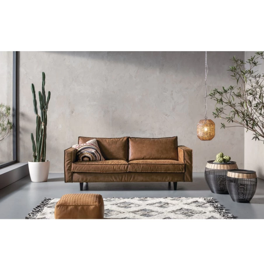"KARE Design Neo Modern 2-Seater Sofa in Tobacco Brown – Contemporary Leather Loveseat"