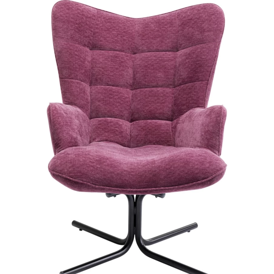 "KARE Design Oscar Berry Swivel Armchair - Modern Rotating Lounge Chair"