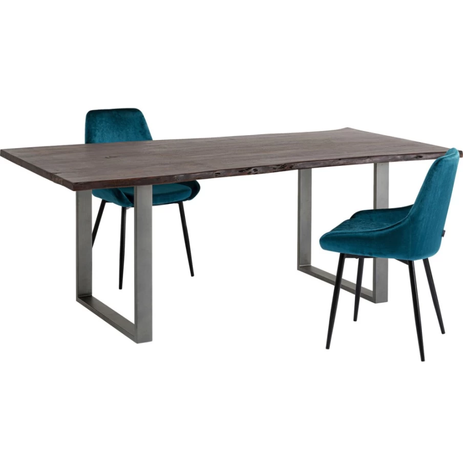 KARE Design Modern Dark Steel Dining Table - 180X90cm Industrial Style Table Harmony Collection