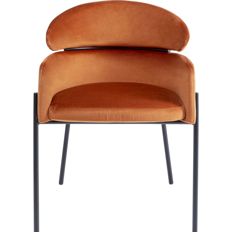 "KARE Design Alexia Velvet Orange Armchair - Luxurious Comfort with Armrests"
