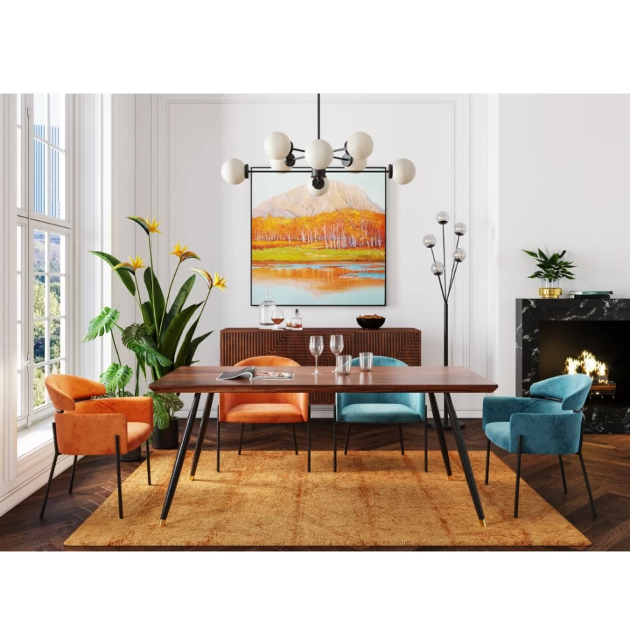 "KARE Design Alexia Velvet Orange Armchair - Luxurious Comfort with Armrests"