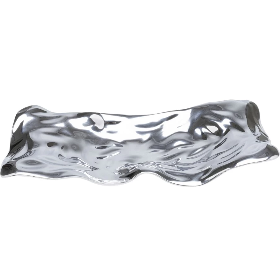 KARE Design Modern Jade Silver Decorative Bowl - 48cm x 22cm Stylish Deco Serving Dish