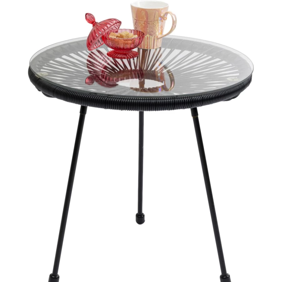 KARE Design Acapulco Black Side Table - Modern Nightstand or End Table for Living Room