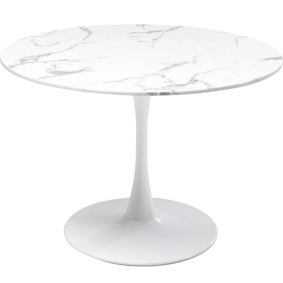 KARE Design Modern White Veneto Marble Coffee Table 110cm Round Dining Table
