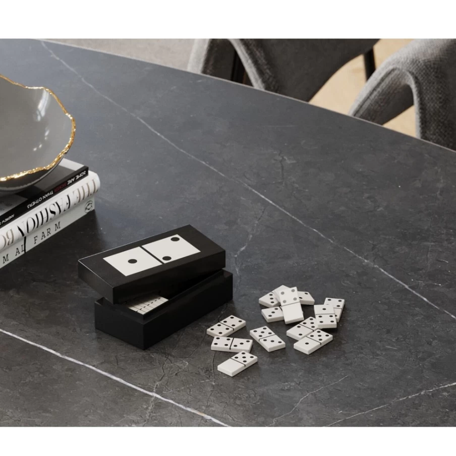 KARE Design Modern Domino Decor Object 14x5cm Black and White Home Accent Piece