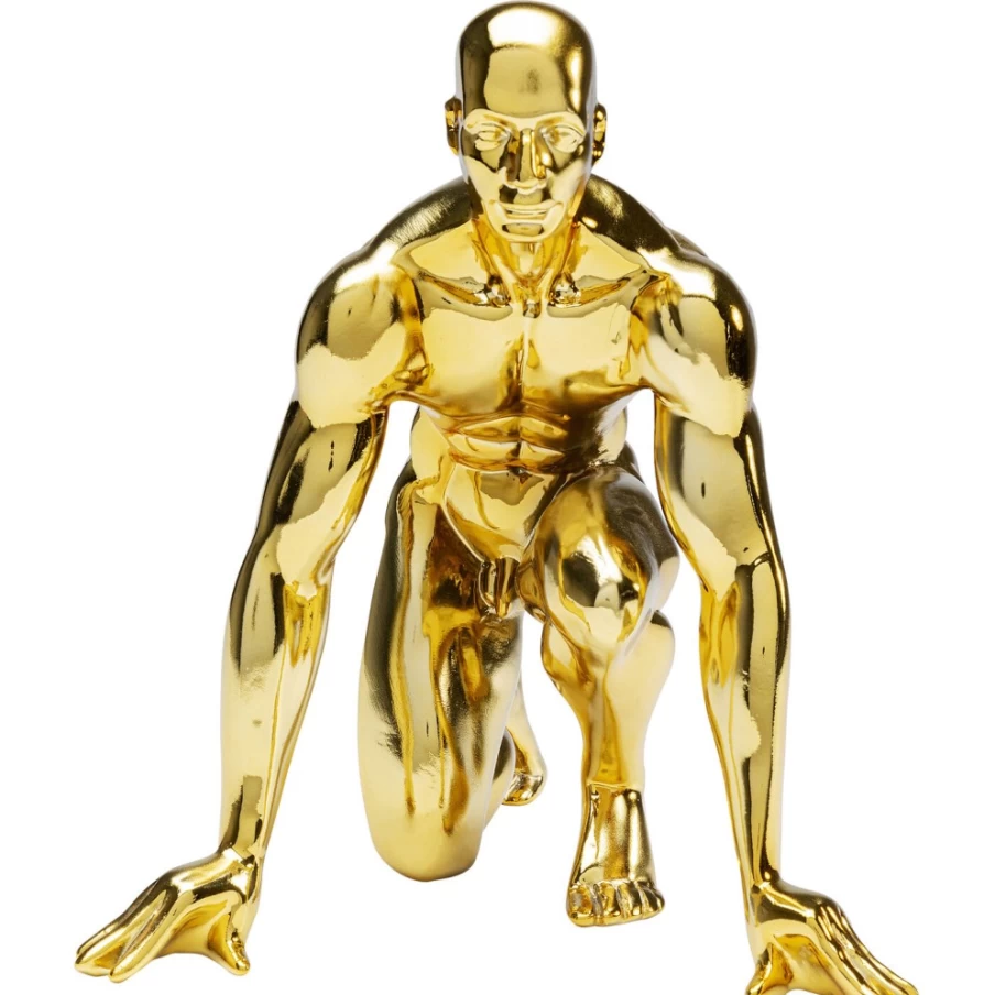 KARE Design Modern Gold Runner Sculpture - 25cm Decorative Figurine for Home & Office Decor